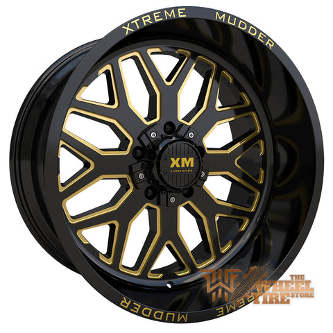 XTREME MUDDER XM-401 Wheel in Gloss Black Yellow Milled (Set of 4)