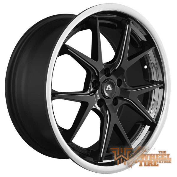 ADVENTUS AVS3 Wheel in Matte Black w/ Milled Accents & Stainless Steel Lip (Set of 4)
