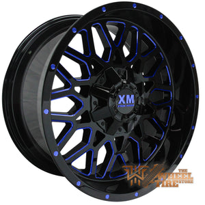 XTREME MUDDER XM-328 Wheel in Gloss Black with Blue Milled (Set of 4)