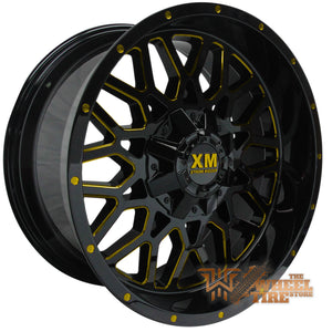 XTREME MUDDER XM-328 Wheel in Gloss Black Yellow Milled (Set of 4)