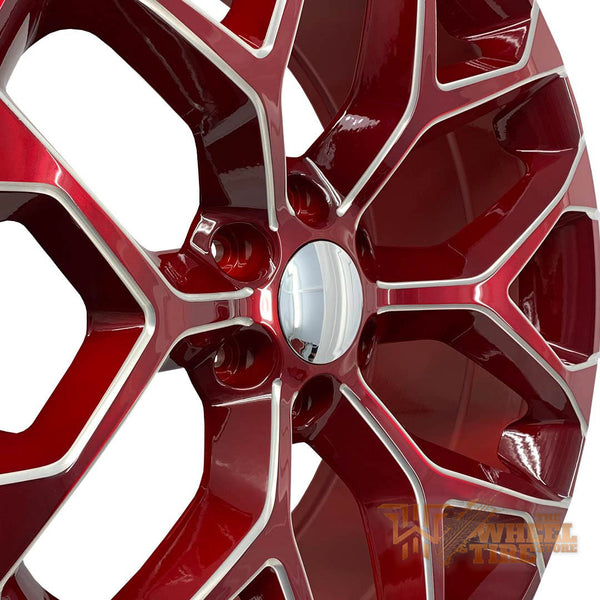Replica Snowflake Gloss Red Milled (sold as set of 4)