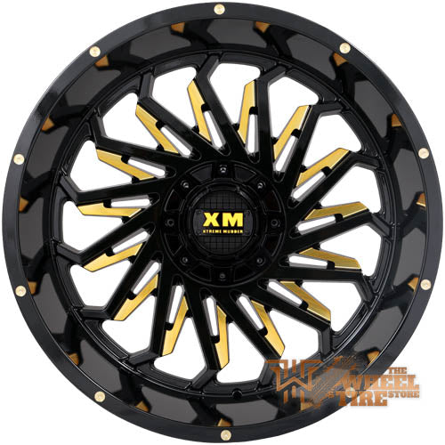 XTREME MUDDER XM-330 Wheel in Gloss Black Yellow Milled (Set of 4)