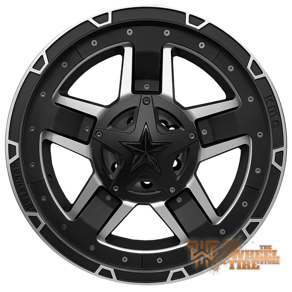 KMC XD Series XD827 'Rockstar' Wheel in Matte Black Machined w/ Detachable Inserts (Set of 4)