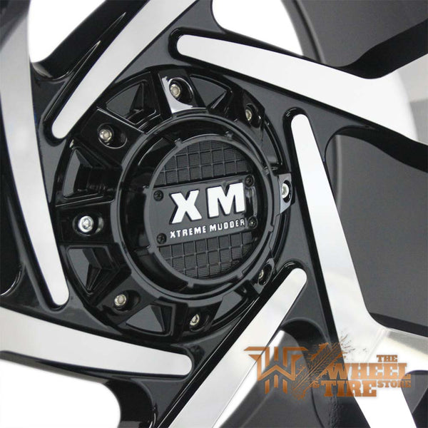 XTREME MUDDER XM-333 Wheel in Gloss Black & Machined Face (Set of 4)