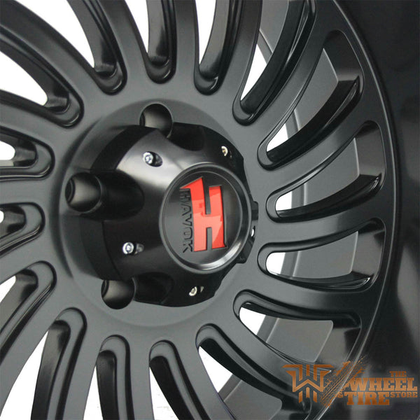 HAVOK HA111 Wheel in Matte Black w/ Milled Edges and Rivets (Set of 4)