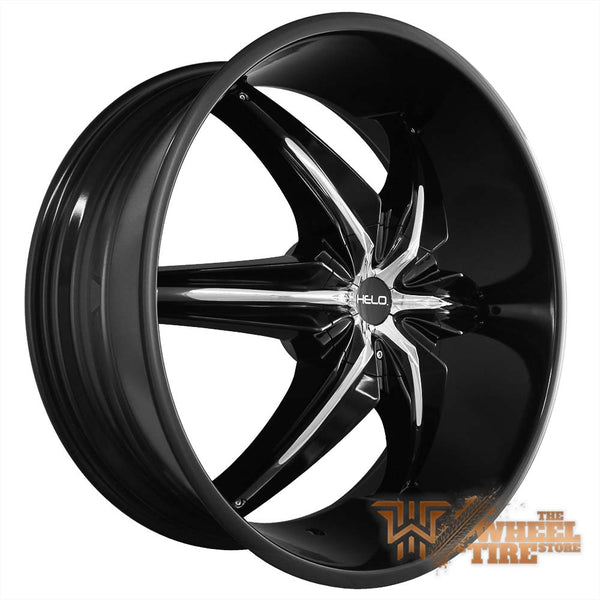 HELO HE866 Wheel in Gloss Black w/ Chrome Inserts (sold Individually)