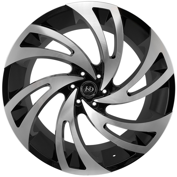 K9 K20 Wheel in Gloss Black w/ Machined Face (Set of 4)