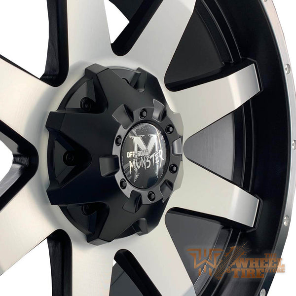 Off-Road Monster M08 Wheel in Flat Black Machined Face(Set of 4)