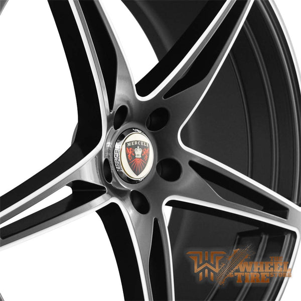 MERCELI M53 Wheel in Satin Black w/ Milled Edges & Black Lip (Set of 4)