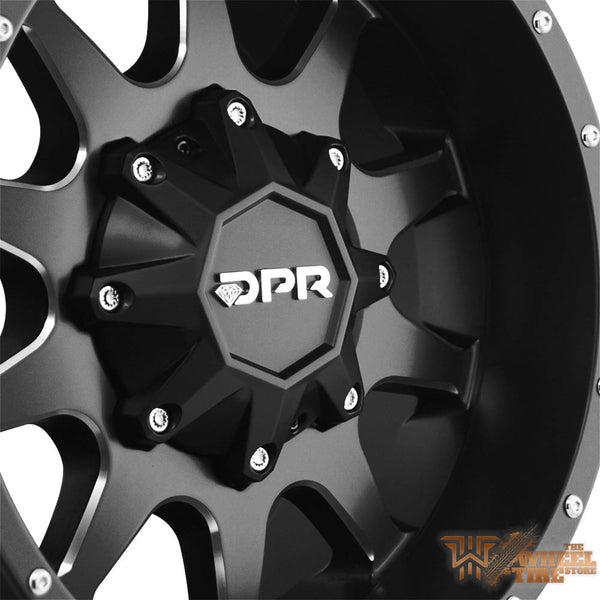 DPR806 'Mack 10' Wheel in Matte Black with Milled Windows & Rivet Accents (Set of 4)
