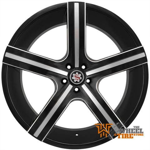 SCARLET SW30 Wheel in Black and Machined with Milled Windows (Set of 4)