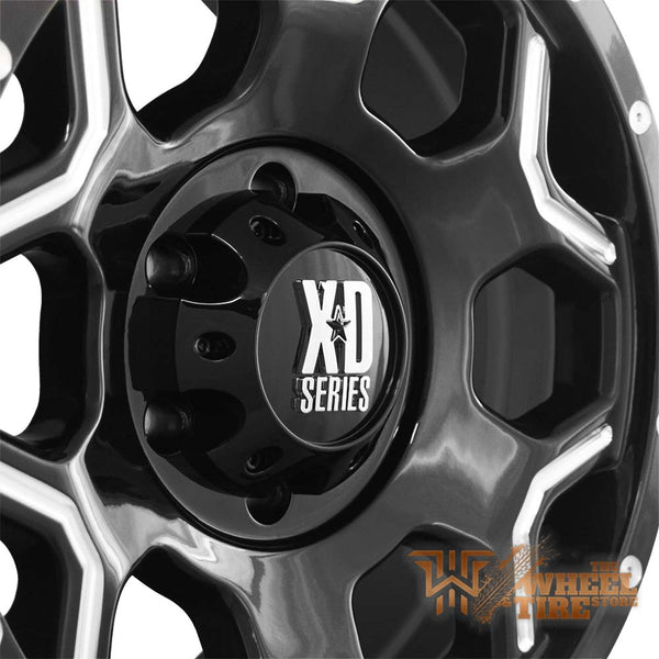 KMC XD Series XD812 'Crux' Wheel in Black w/ Milled Accents (Set of 4)