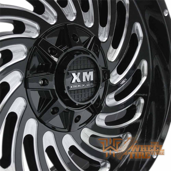 XTREME MUDDER XM-306 Wheel in Gloss Black with Milled Edging (Set of 4)