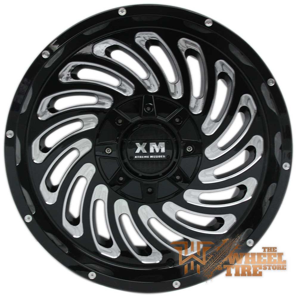 XTREME MUDDER XM-306 Wheel in Gloss Black with Milled Edging (Set of 4)