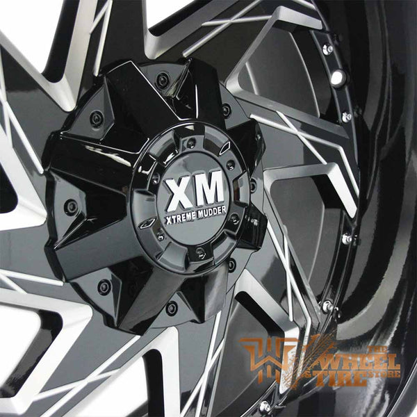 XTREME MUDDER XM-309 Wheel in Gloss Black with Milled Edging (Set of 4)