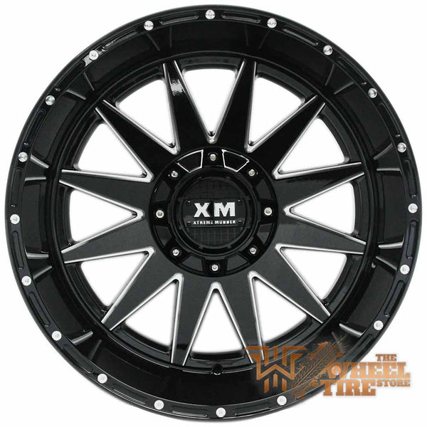 XTREME MUDDER XM-312 Wheel in Gloss Black & Milled Edges (Set of 4)