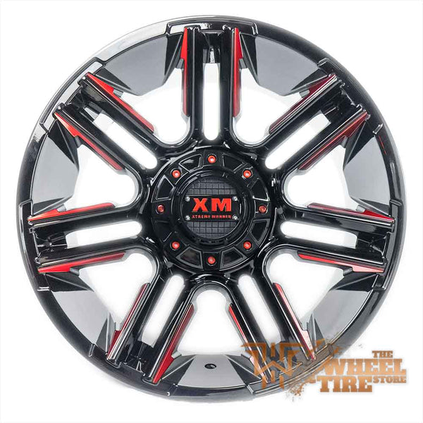 XTREME MUDDER XM-314 Wheel in Gloss Black with Red Milled Edges (Set of 4)