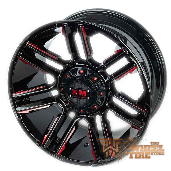 XTREME MUDDER XM-314 Wheel in Gloss Black with Red Milled Edges (Set of 4)