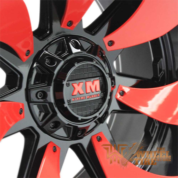 XTREME MUDDER XM-326 Wheel in Gloss Black with Red Inserts (Set of 4)