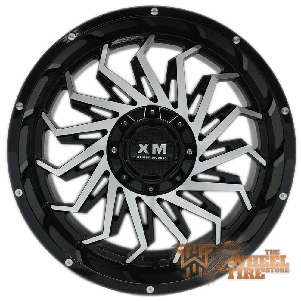 XTREME MUDDER XM-330 Wheel in Gloss Black & Machined Face (Set of 4)
