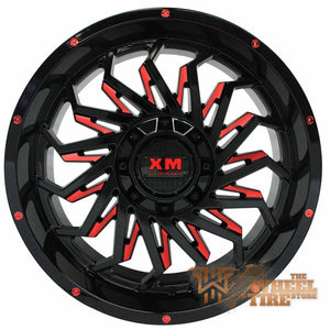 XTREME MUDDER XM-330 Wheel in Gloss Black with Red Milled Edges (Set of 4)
