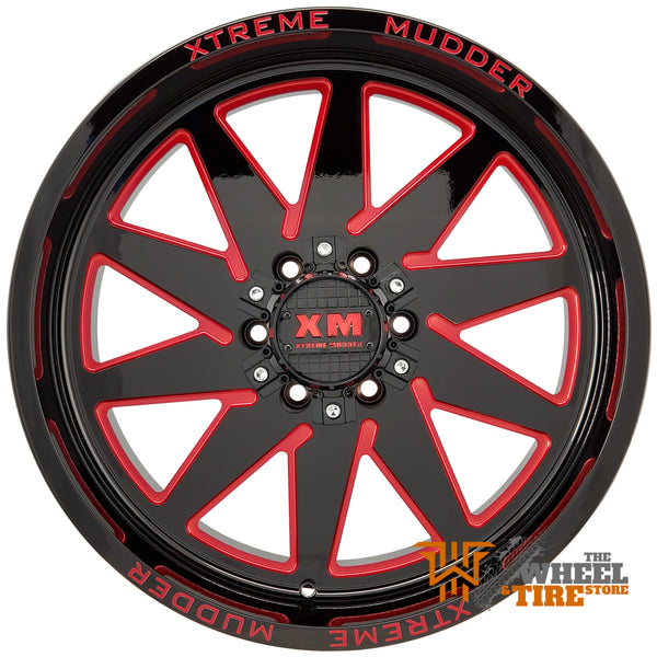 XTREME MUDDER XM-348 Wheel in Gloss Black Red Milled (Set of 4)