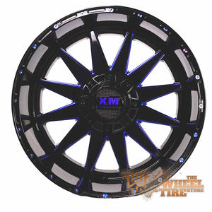 XTREME MUDDER XM-312 Wheel in Gloss Black with Blue Milling (Set of 4)