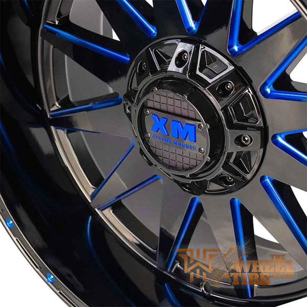 XTREME MUDDER XM-312 Wheel in Gloss Black with Blue Milling (Set of 4)