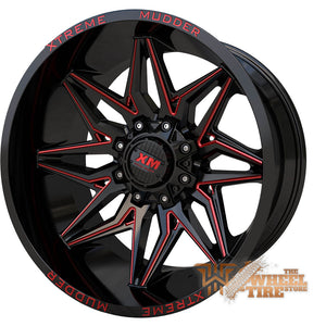 XTREME MUDDER XM-342 Wheel in Gloss Black Red Milled (Set of 4)
