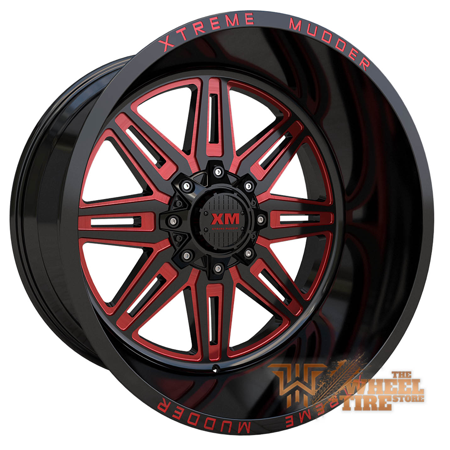 XTREME MUDDER XM-341 Wheel in Gloss Black Red Milled (Set of 4)