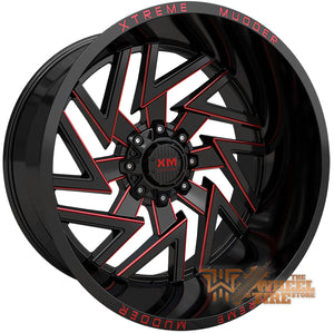 XTREME MUDDER XM-340 Wheel in Gloss Black Red Milled (Set of 4)