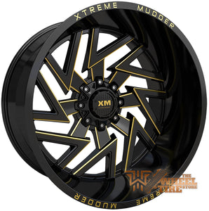 XTREME MUDDER XM-340 Wheel in Gloss Black Yellow Milled (Set of 4)