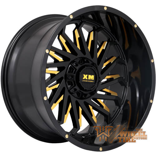 XTREME MUDDER XM-330 Wheel in Gloss Black Yellow Milled (Set of 4)