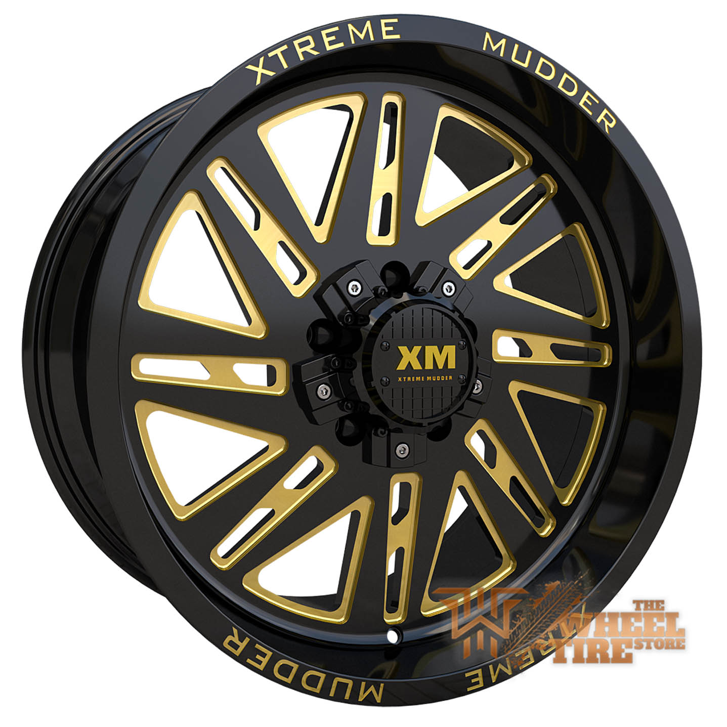 XTREME MUDDER XM-347 Wheel in Gloss Black Yellow Milled (Set of 4)
