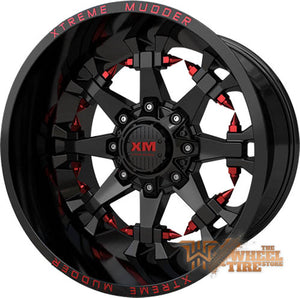 XTREME MUDDER XM-337 Wheel in Gloss Black Red Milled (Set of 4)