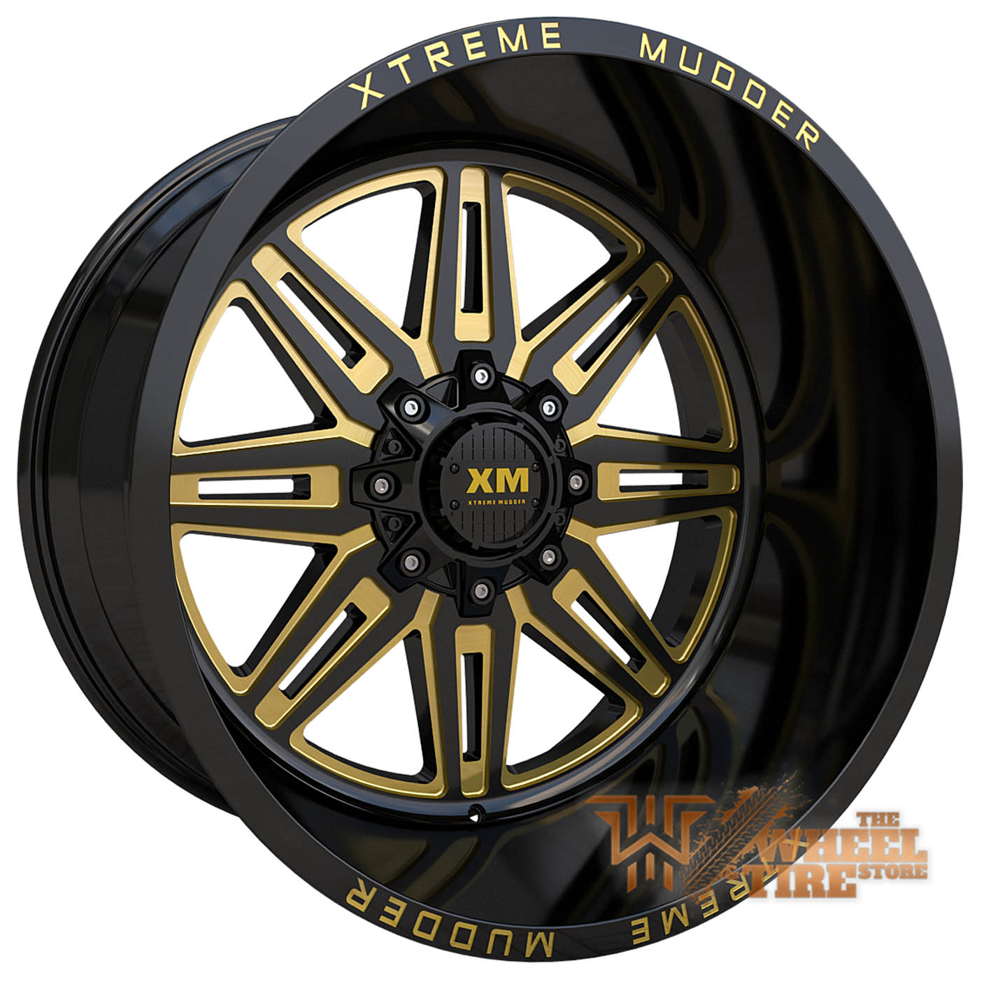 XTREME MUDDER XM-341 Wheel in Gloss Black Yellow Milled (Set of 4)