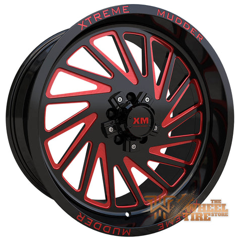XTREME MUDDER XM-346 Wheel in Gloss Black Red Milled (Set of 4)