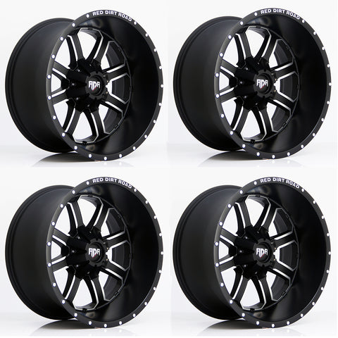 RED DIRT ROAD PACKAGE: Red Dirt Road RD01 Wheel in Black & Machined (Set of 5)