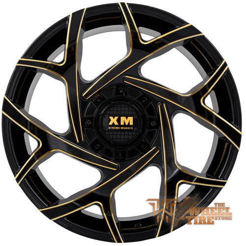 XTREME MUDDER XM-333 Wheel in Gloss Black Yellow Milled (Set of 4)